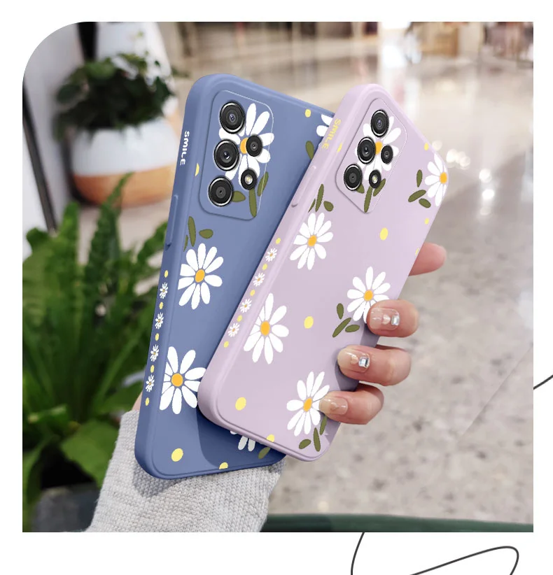 Chrysanthemum Case For Samsung A73 A72 A71 A23 A52 A52S A51 A42 A41 A32 A22 A21S A12 A02S A02 4G 5G  A53 A33 A13 A03S A03 Cover