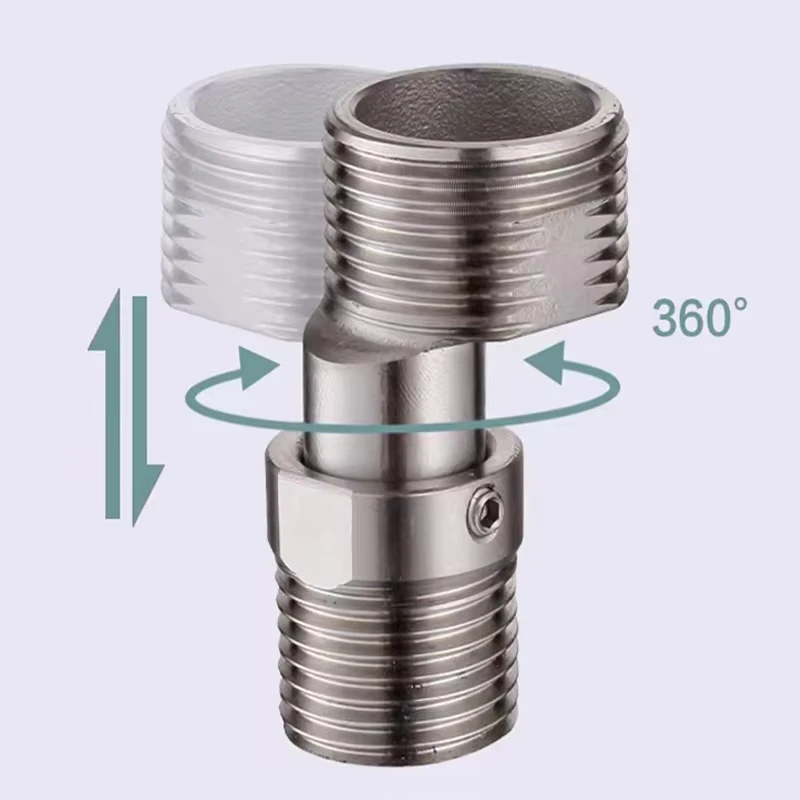 360Degree Universal Adjustable Faucet Angled Curved Foot Eccentric Screw Corner Shower Extension TapAdapter Kitchen Bathroom