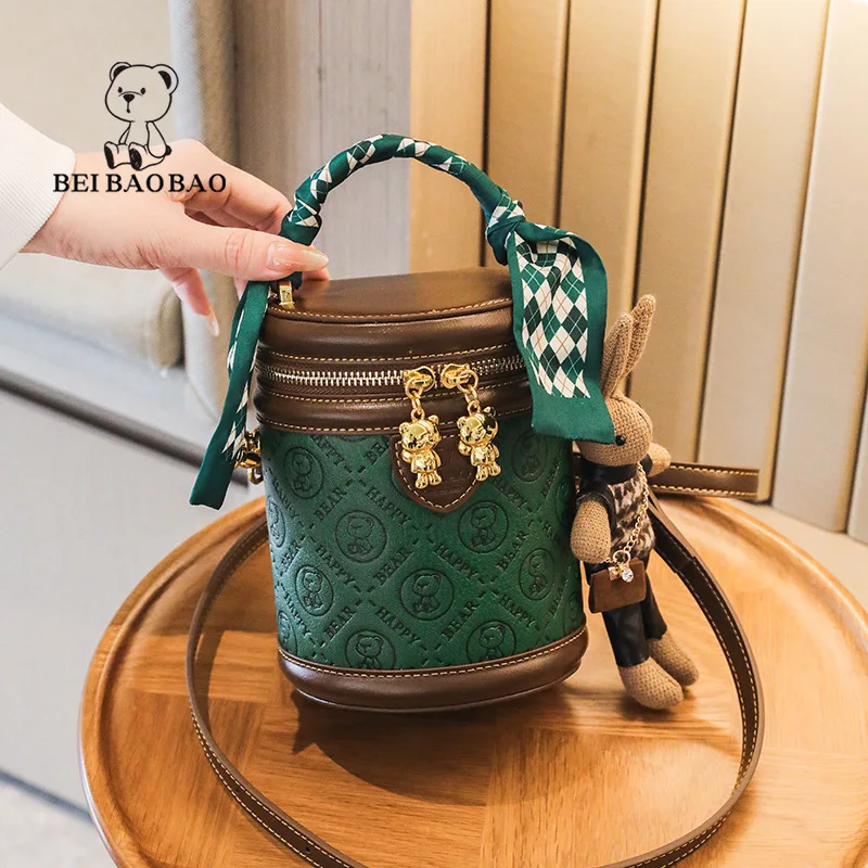 Women's Bag 2023 New Bucket Bag Niche Cylinder Bag Crossbody