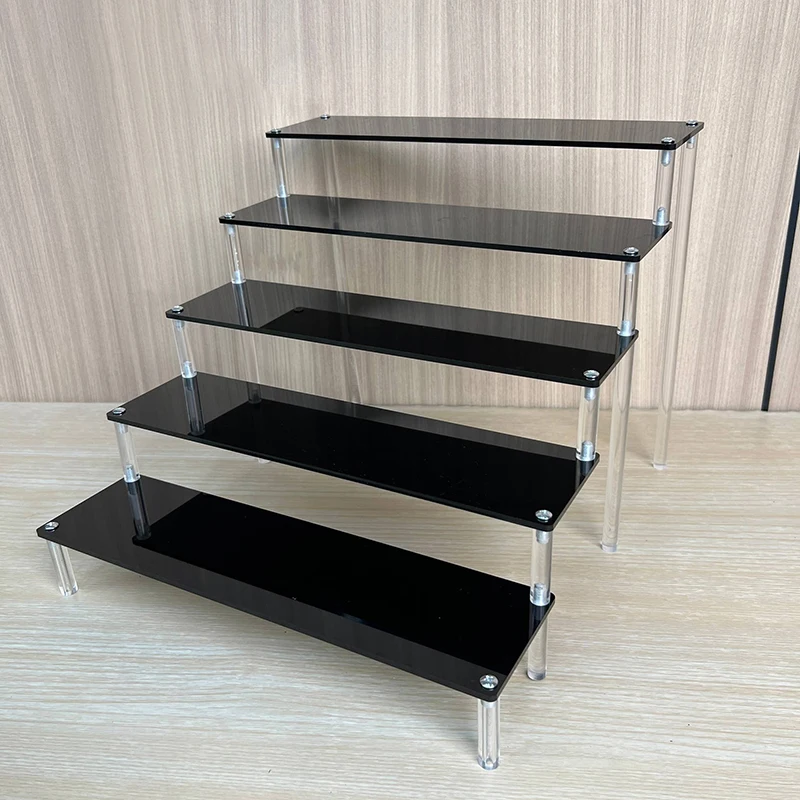 Black Acrylic Shelf Display Stand Perfume Cupcake Stand Figures Toys Desserts Holder Collection Cosmetic Shelves Organizers 1