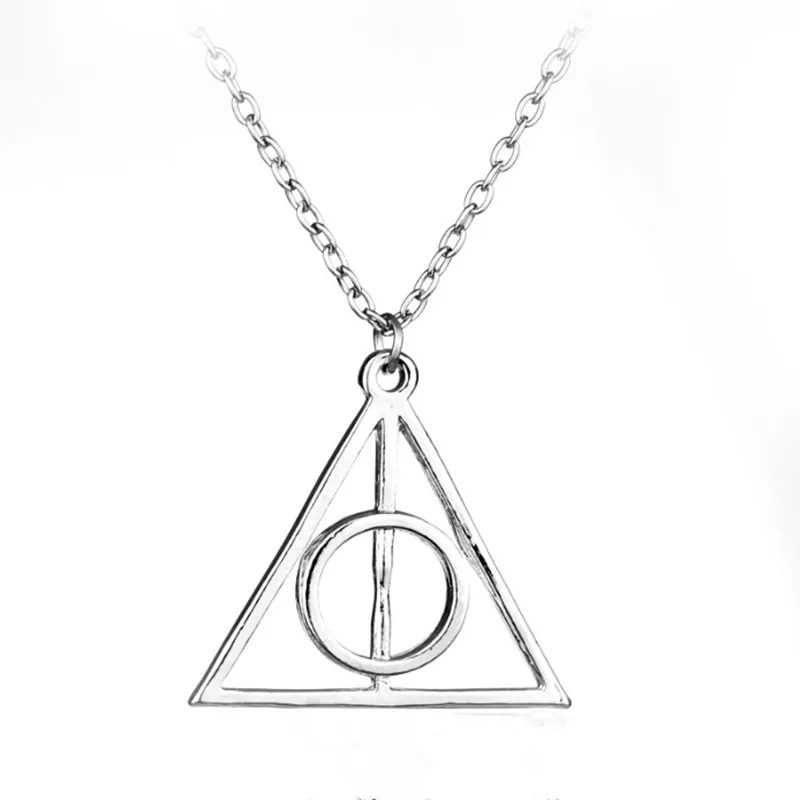 Vintage Deathly Hallows Triangle Pendant Character Movie Fashion Jewelry Necklace