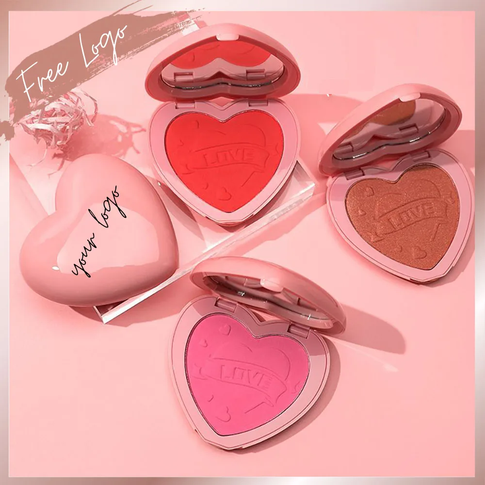Paleta de blush com logotipo personalizado, pó de marca própria