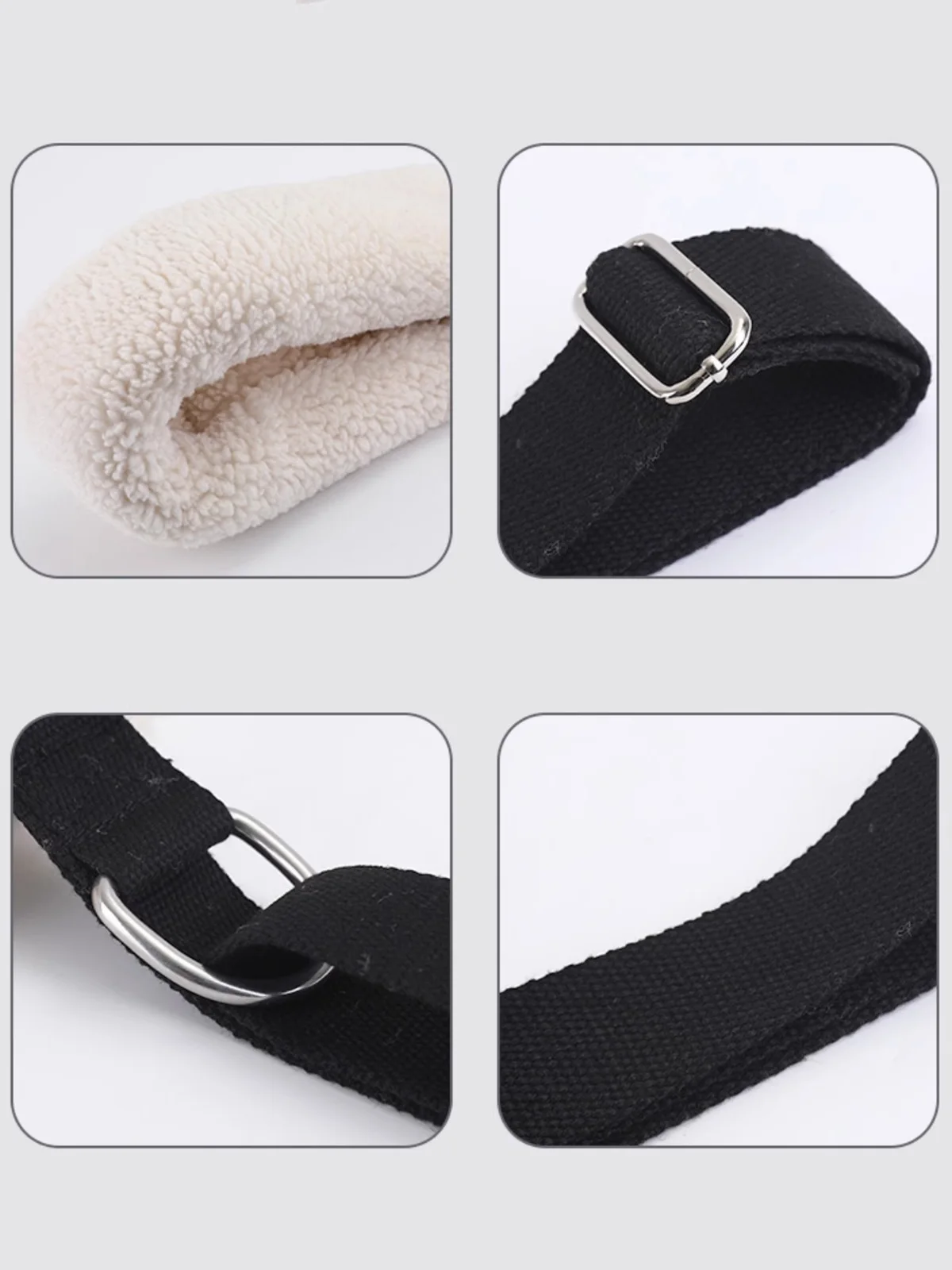 Yoga Pilates Sherpa Strap Ring Covers for Pilates Reformer Fitness D-Ring Exercise Straps Home Gym Workout