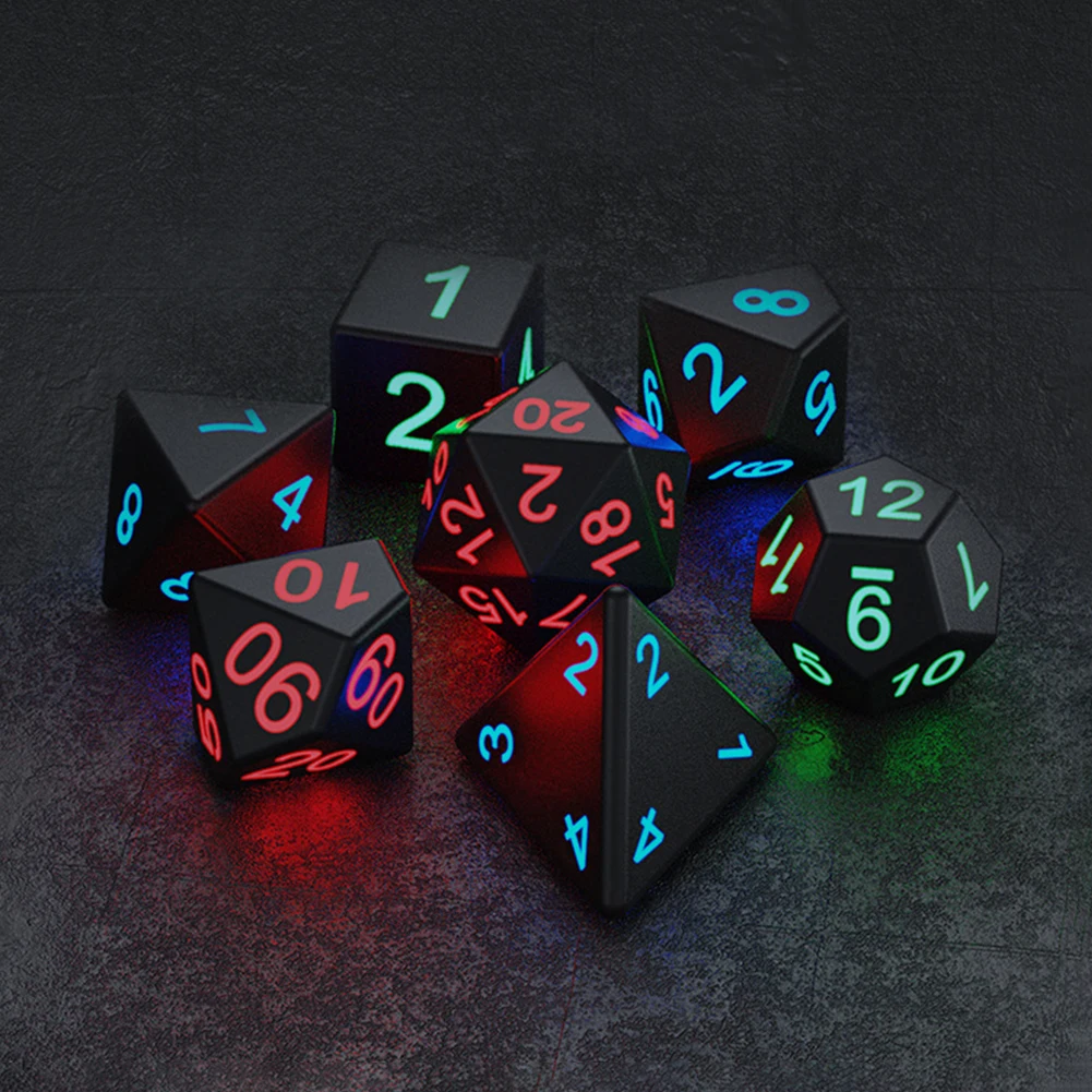 Rechargeable Luminous Dice 7pcs/set Rechargeable Dice Rechargeable