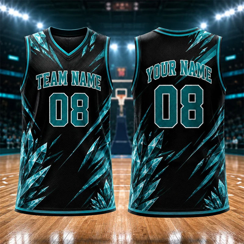 Maglie da Basket Semplici e alla Moda, Uniformi di Squadra per Uomo, Personalizzabili con Nome e Numero della Squadra, Canotte Sportive Larghe ad Asciugatura Rapida - immagine 2