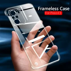 Frameless Slim Clear Shockproof Hard Back Phone Case for Poco F4 (Transparent)