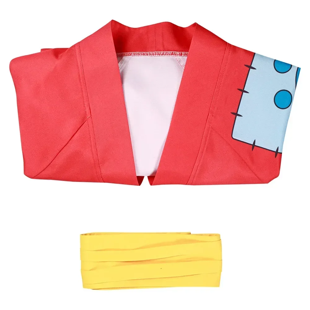 One Piece Monkey D Luffy Red Kimono Cosplay Costume