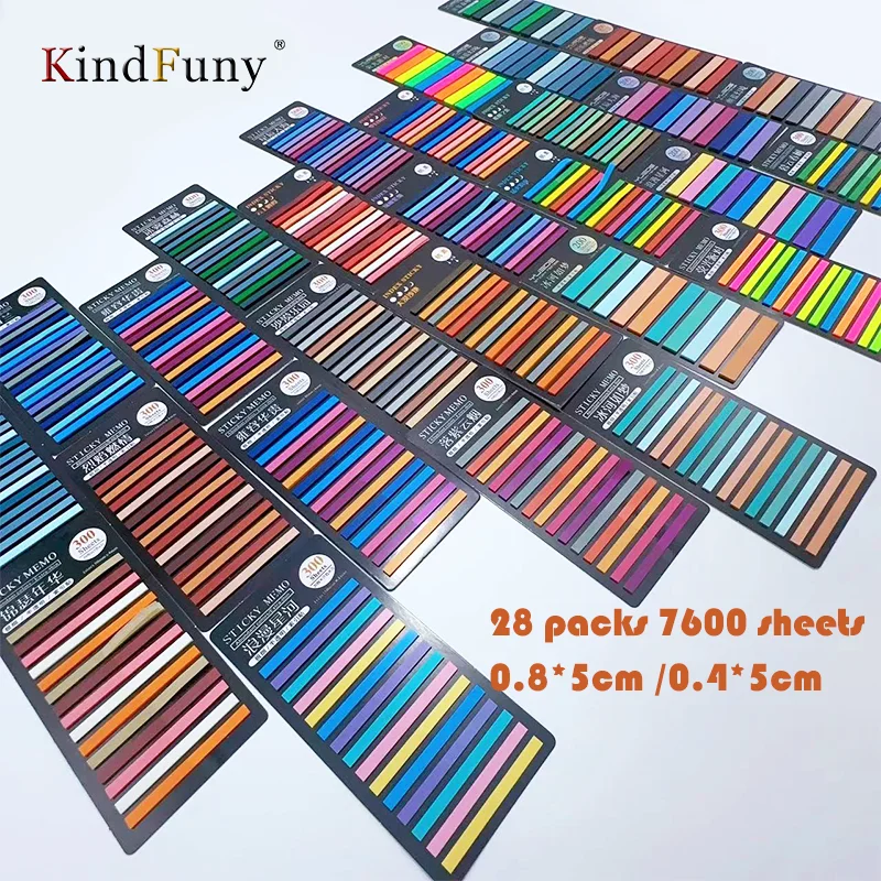 KindFuny 28 Packs 7600 Sticky Note Self-Adhesive Bookmarker Annotation Reading Book Clear Tab Cute Stationery 3