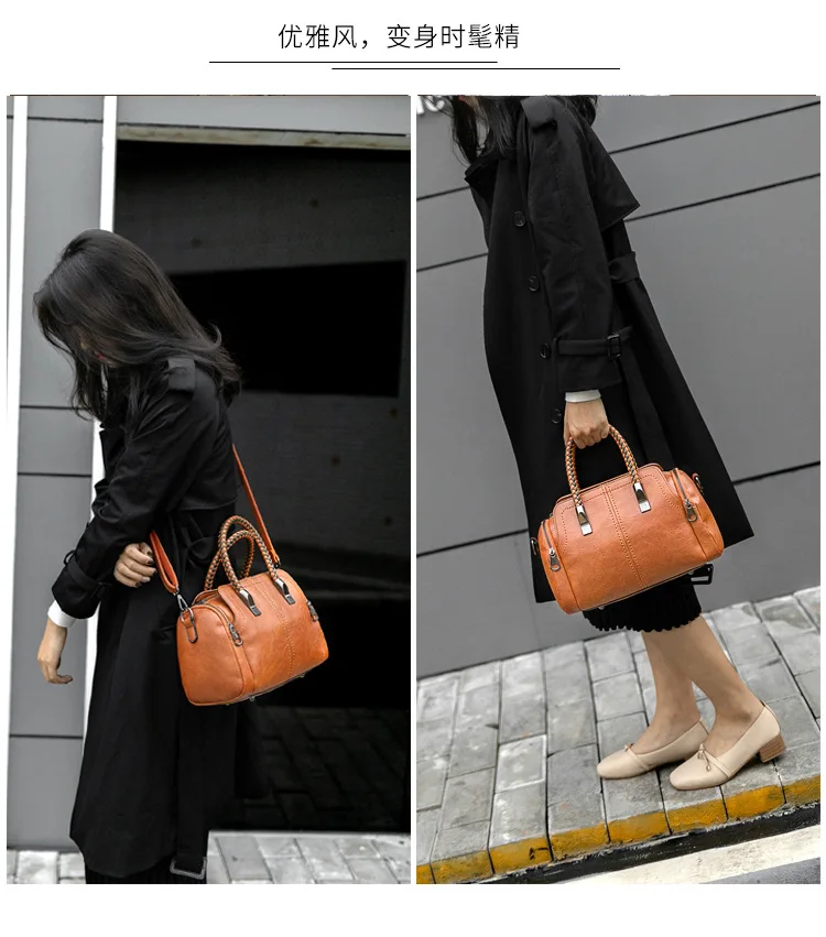 2022 New High Quality Shoulder Bag Messenger Bag All-Match Boston Bag Soft Leather Women'S Bag Fashion Woven Handbag 13 2022 New High Quality Shoulder Bag Messenger Bag All-Match Boston Bag Soft Leather Women'S Bag Fashion Woven Handbag