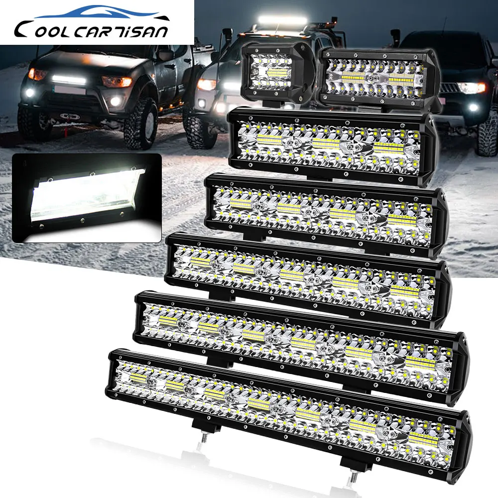 4/7/9/12/15/20 Pollici Lightbar Flood Led Diodo Led Spotlight Beam Led 12V 24V 6000K 4X4 Off Road Accessori Per Auto Camion Atv Suv