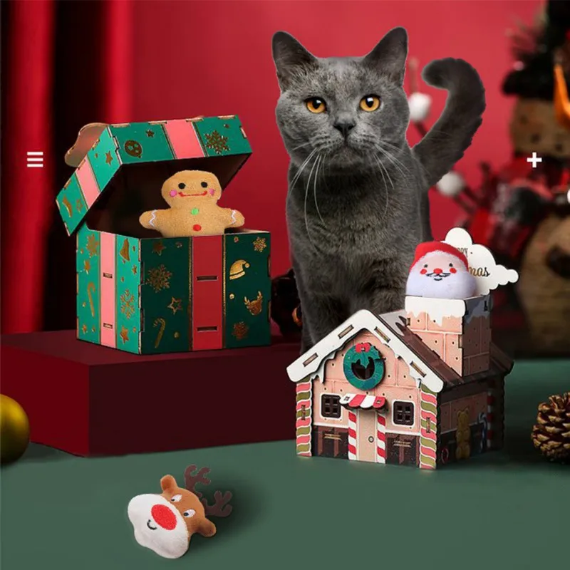 

Christmas Gingerbread Man Pet Toy Cute Plush Dog Cat Pet Toys Chew Animal Cartoon Toy for Pet Puppy Teething Toys Christmas Toys