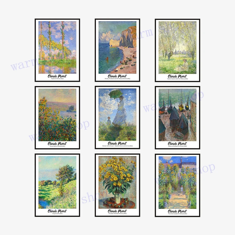 Monet Exhibition Claude Monet Garden Landscape Museum Abstract Vintage Poster E Stampe Immagini A Parete Soggiorno Home Decor