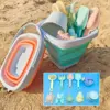 Beach  Sand Play Water Set Folding Bucket Summer Toys for Children Kids Outdoor Game Youngster Sandbox Accessories Color Random 1