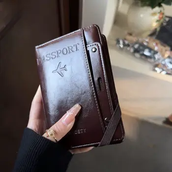 Porta Passaporto Multifunzionale in Pelle, Organizzatore di Documenti da Viaggio con Slot per Biglietti e Carte, per Uomini e Donne