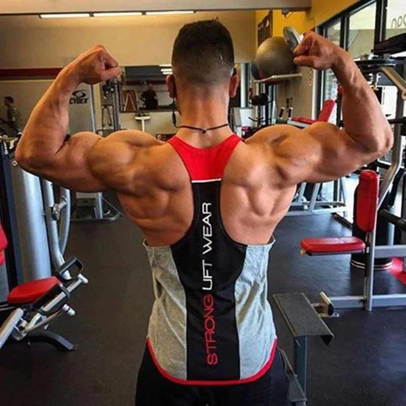 Mens Bodybuilding Tank top Gyms Fitness Sleeveless shirt Male Cotton clothing Fashion Singlet vest Undershirt