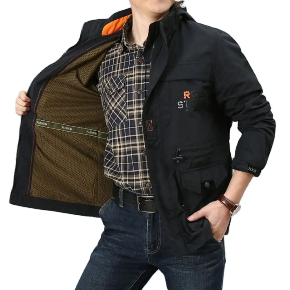 

Outdoor Assault Suit Winter Plush Thick Men's Coat Windproof Waterproof Mountaineering Suit Men's Large Multi Pocket Work Jacket