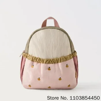Autumn New Little Apple Embroidery Fashionable Cute Lightweight Children's Trendy Backpack 1
