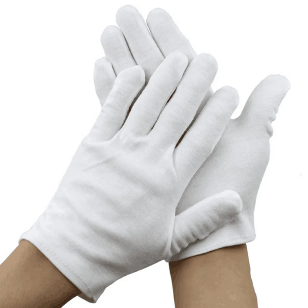 

Sleeve White Cotton 6-Pack Dry Hand White Cotton Gloves, Overnight Moisture Gloves, Spa Gloves, White Gloves For Women And Men