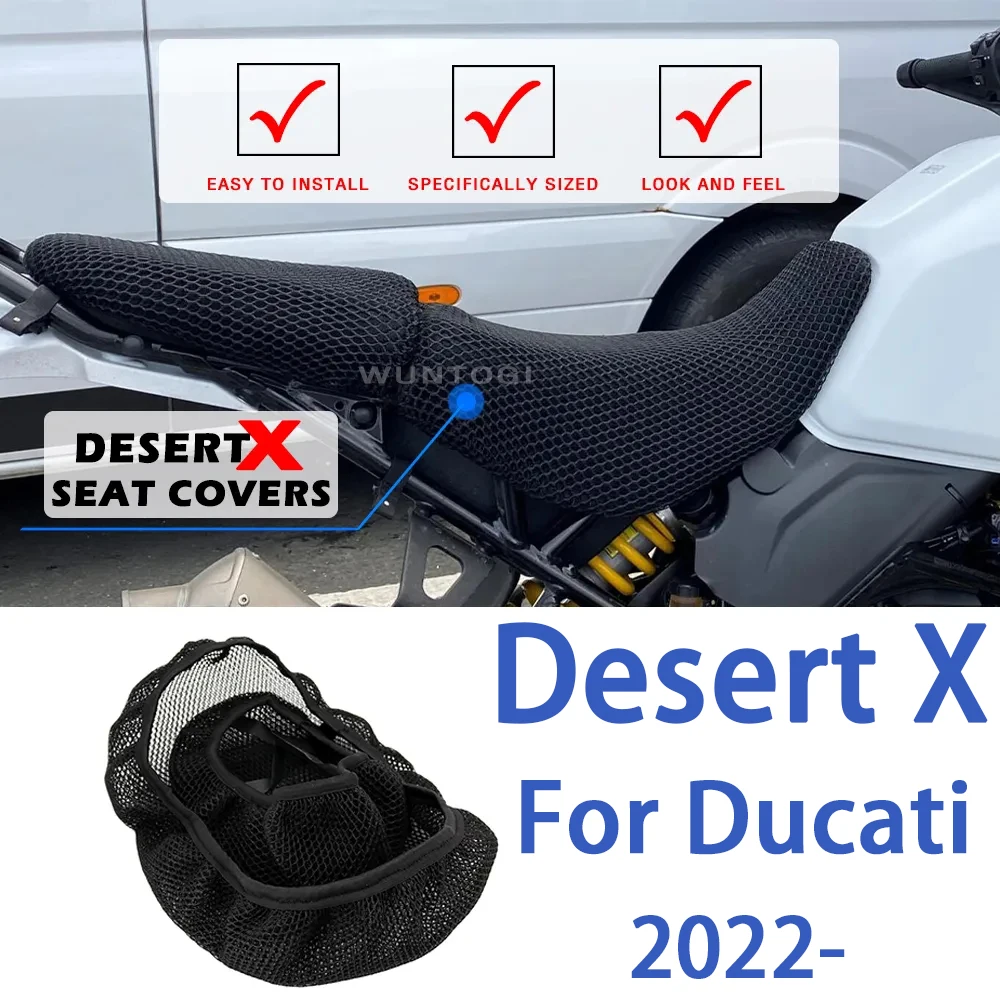 

For Ducati Desert X Accessories Desert X Motorcycle DesertX Seat Cover 2022 Seat Protect Covers 3D Mesh Seat Cushion