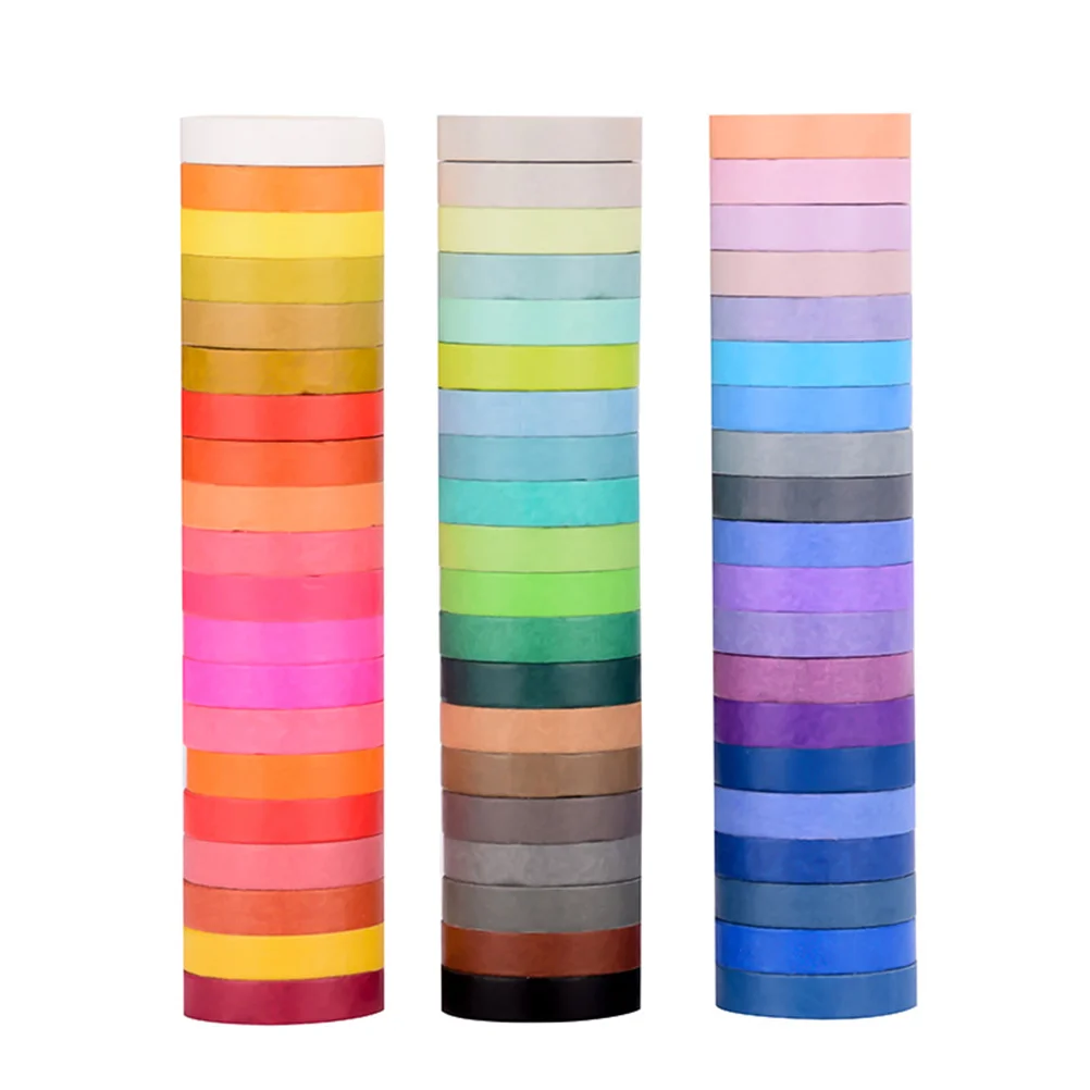 

60 Roll Masking Tape Washi Tapes Adhesive Decorative Coloured Stickers Gift