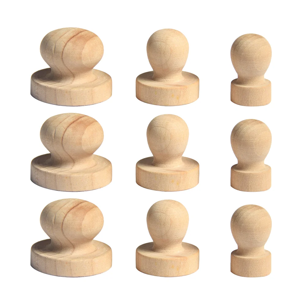 

Stamp Wooden Round Handle DIY Stamp For Scrapbooking Craft Diary Solid Wood Round Handle Seal Handle
