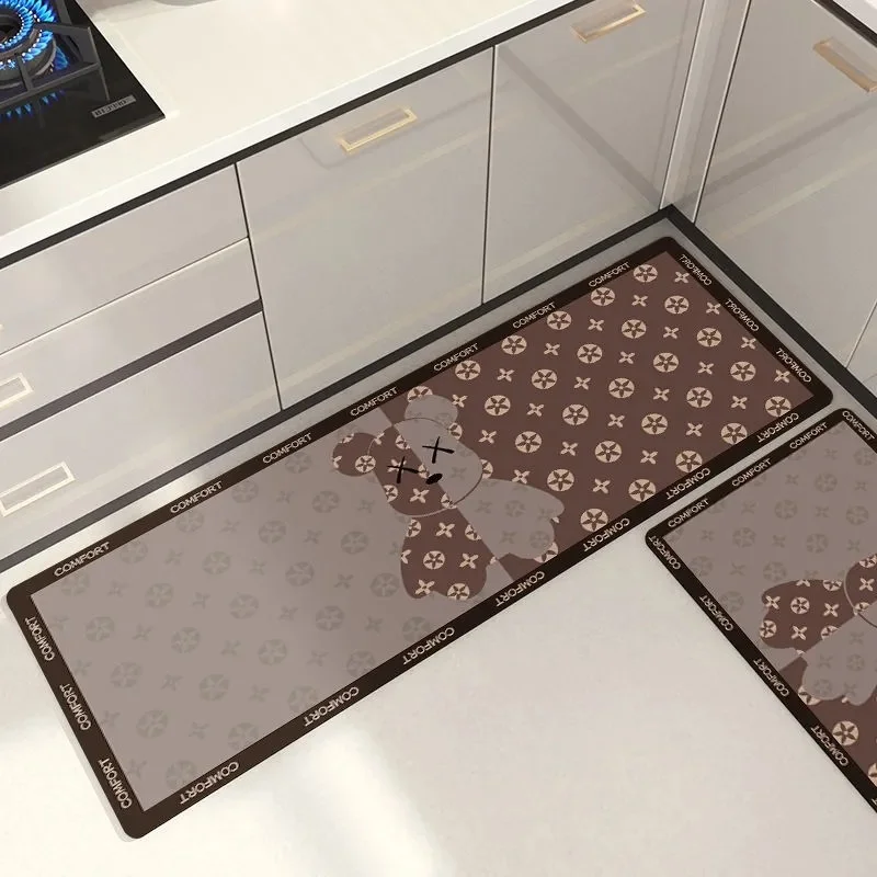 

Light Luxury Kitchen Floor Mat Anti-skid Water Oil Absorbent Non-slip Rubber Bottom Foot Mat Dirt Resistant Door Mat Carpet