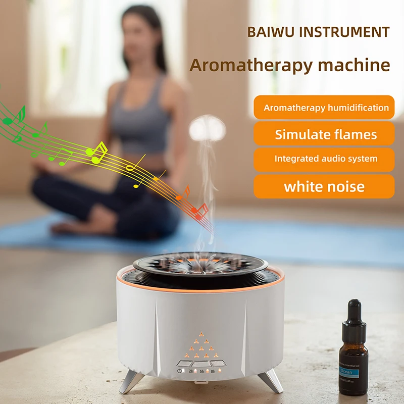 Flame Air Diffuser Humidifier, Scent Diffuser for Essential Oils,Ultrasonic Aromatherapy,Fire Mist Humidi with 2 Brightness air humidifier aromatherapy oil diffuser fire flame usb aroma diffuser ultrasonic with bluetooth speaker for bedroom white noise