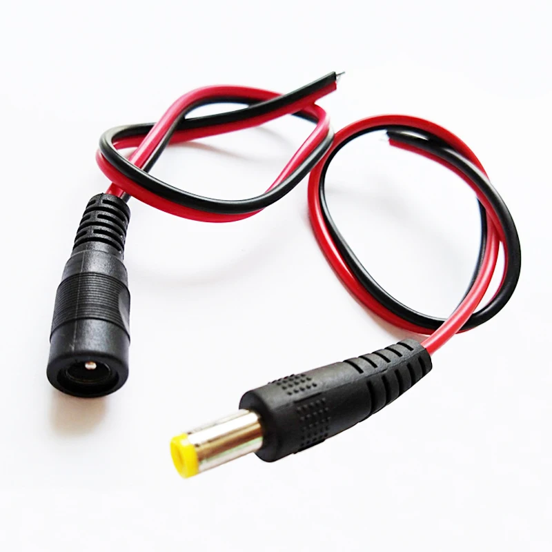 

NCHTEK DC Power Male Plug Cable+Female Socket Power Cord Pigtail for Security CCTV,5.5x2.1mm Male Lead/Free shipping/50PAIRS