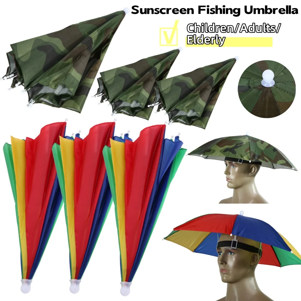 Waterproof Umbrella Hat for Outdoor Fishing and Camping