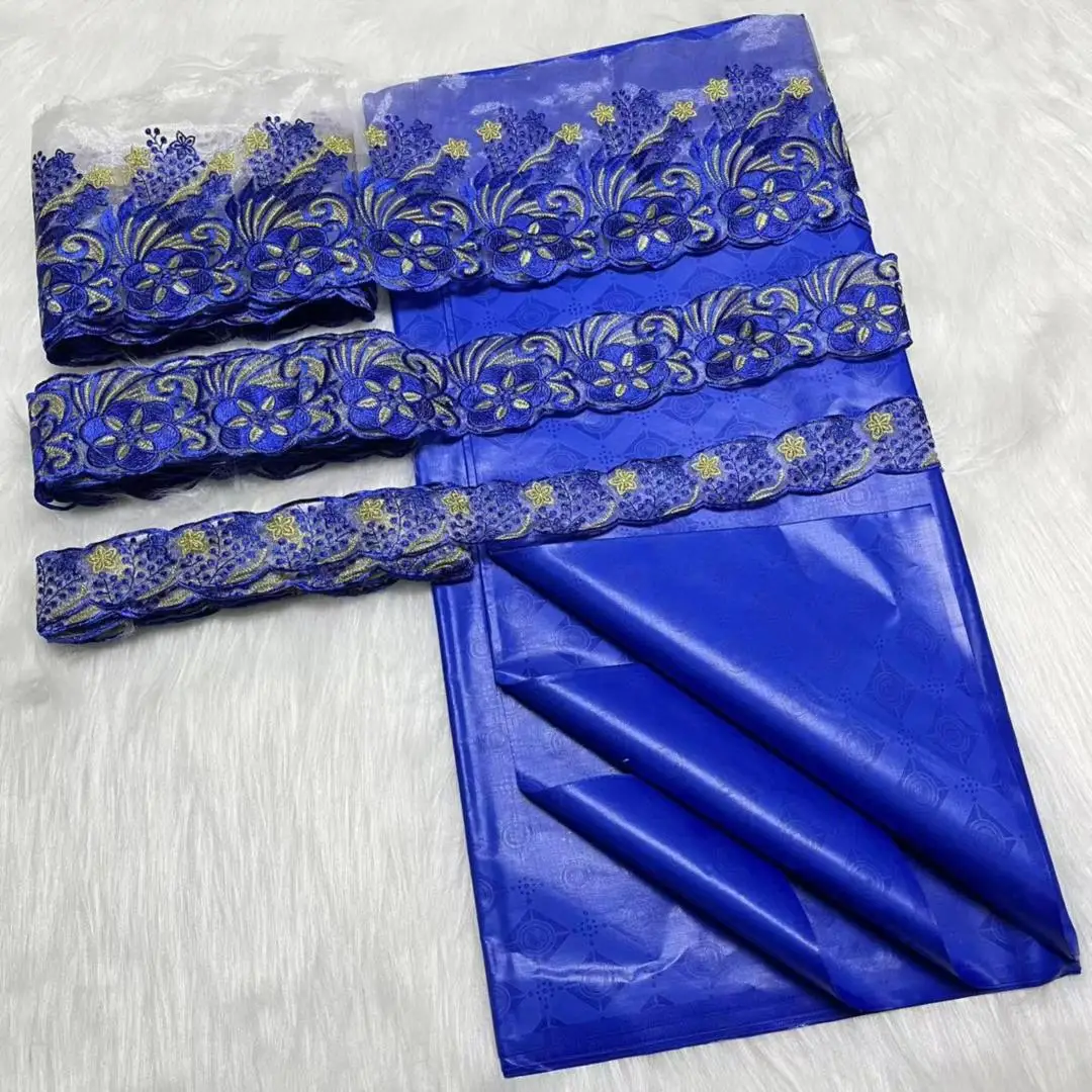 

5Yards African Soft Perfumed Bazin Riche Brocade Fabric, Garment Materials, 15Yards Nigerian Nice Lace Ribbon Trim, 2024 Newest