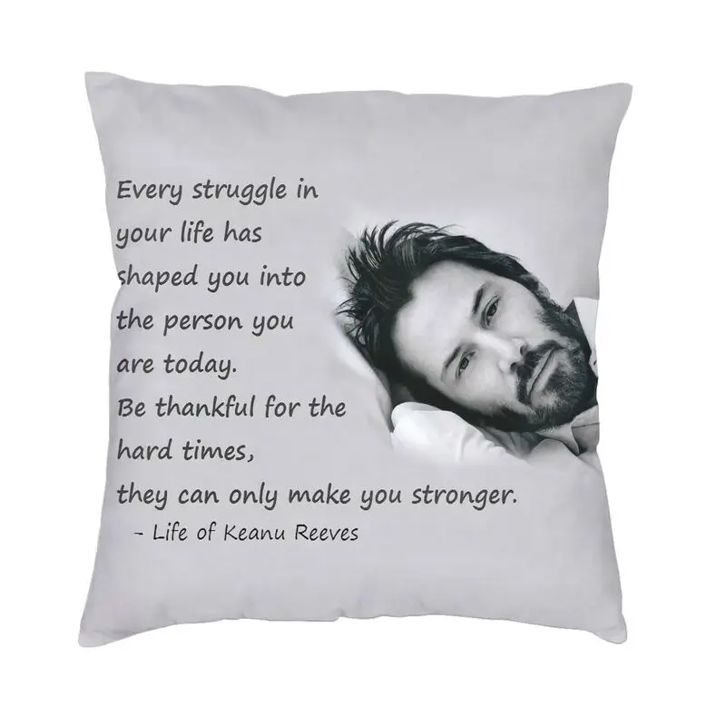 

Keanu Reeves Quote Cushion Cover 40x40cm Decoration Print Throw Pillow Case for Living Room Double Side