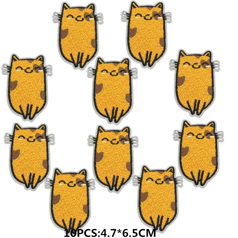 10 stücke Neue Cartoon Katze Applique Stickerei Patch Für Kleidung Tier Patch Eisen Auf Patches Auf Kleidung Nähen Aufkleber Patch – Detail 8