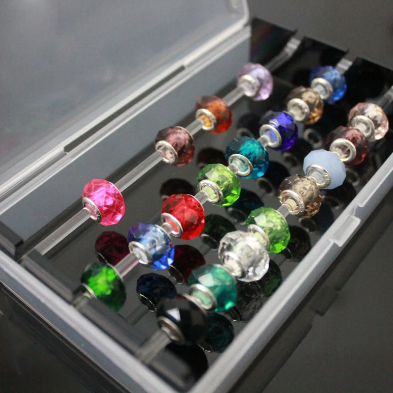 Acrylic Troll Bead Collection Panoramic Jewelry Storage Box Bracelet Beads Game Tray Round Bead Organization Box Bead Stand