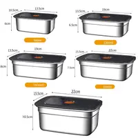Boîte à déjeuner de Camping en acier inoxydable, boîte à Bento scellée anti-fuite pour micro-ondes, boîte de rangement adaptée au réfrigérateur et au congélateur de grande capacité 6