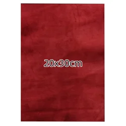 Dark Red Frosted Real Leather Fabric - Premium Sheepskin for Handmade Crafts and DIY Projects (20x30cm)