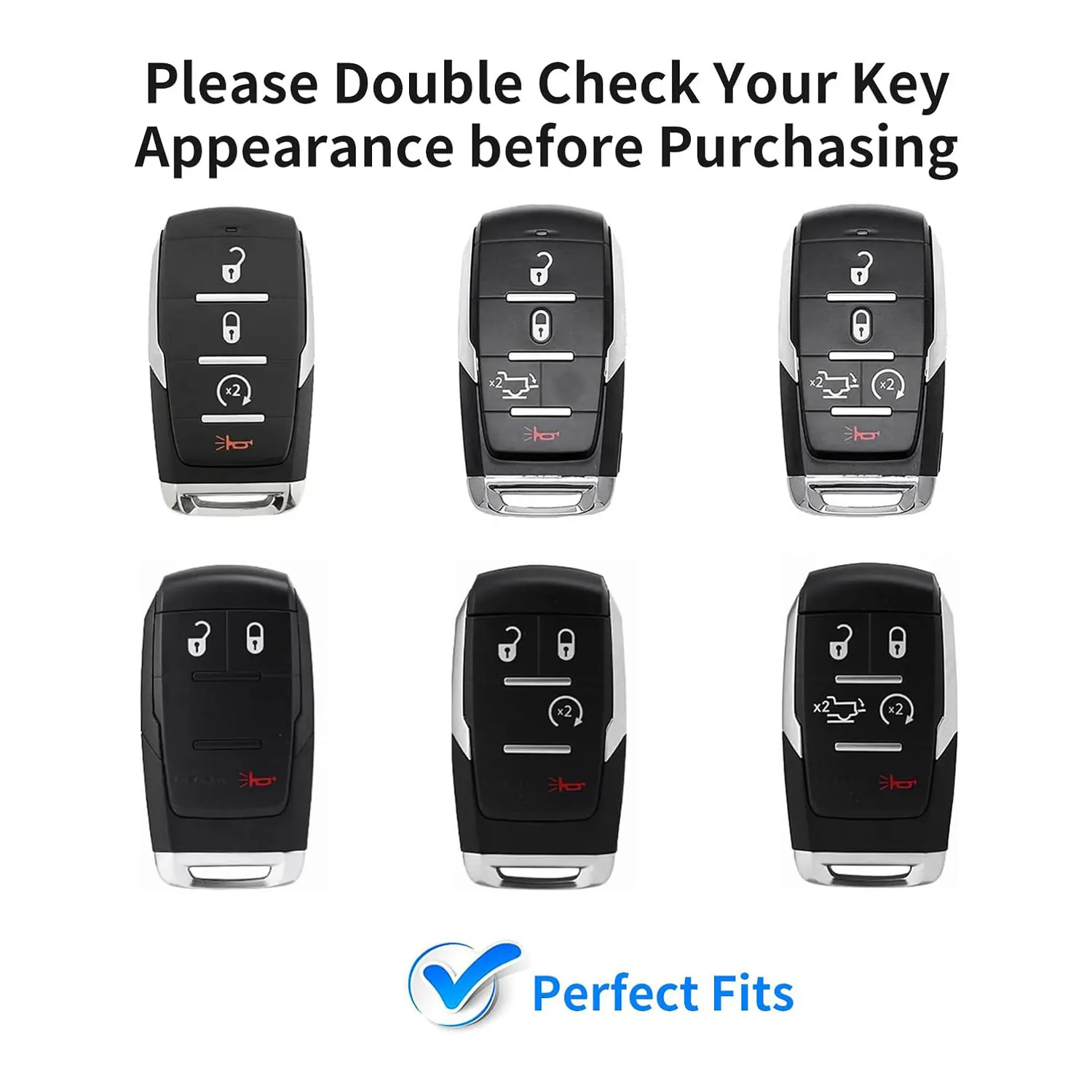 Carbon Fiber Key Fob Cover with Keychain for Ram 1500 Limited 2500 Power Wagon 3500 Promaster Smart Accessories Key Shell key case car key shell key cover fob cover