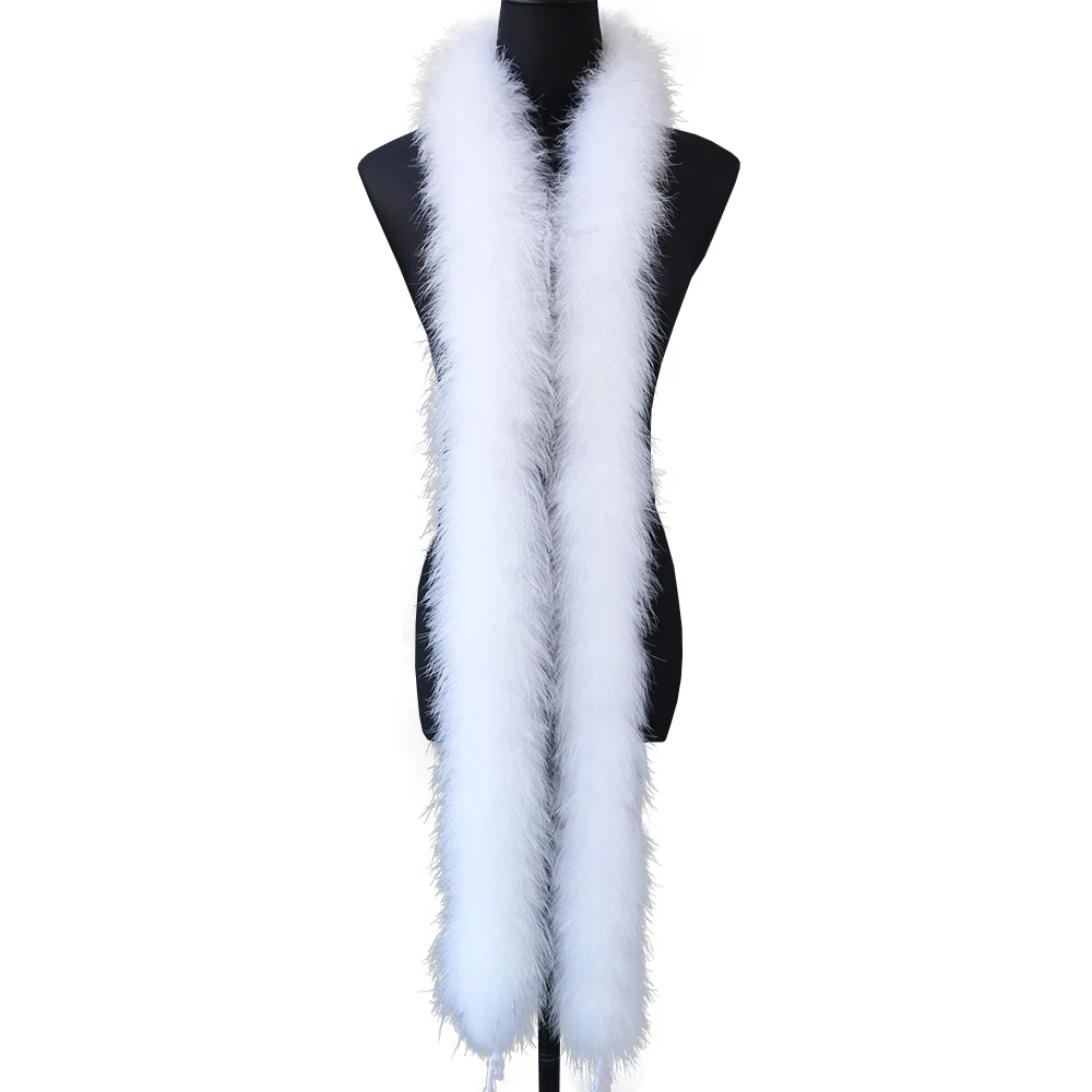 50g Marabou Turkey Feathers Boa 2M Down Fur Collar for Winter Clothing Warm Decorative Sewing Craft High Quality Plumas Scarf