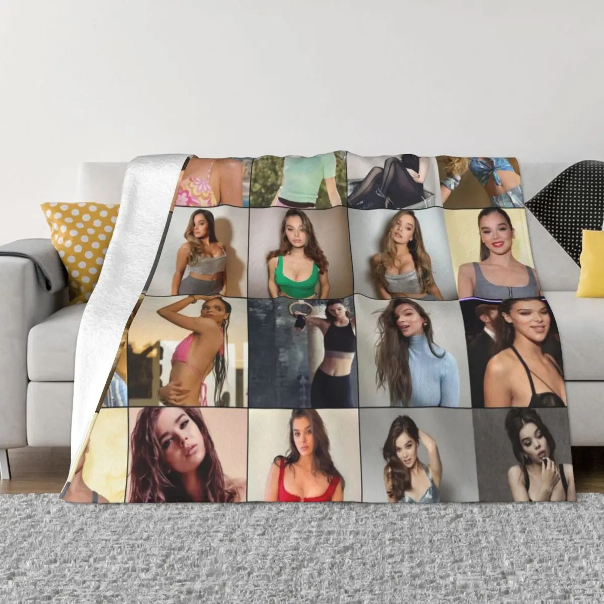 

Hailee Steinfeld Photo Collage Throw Blanket Soft Beds Loose Blankets