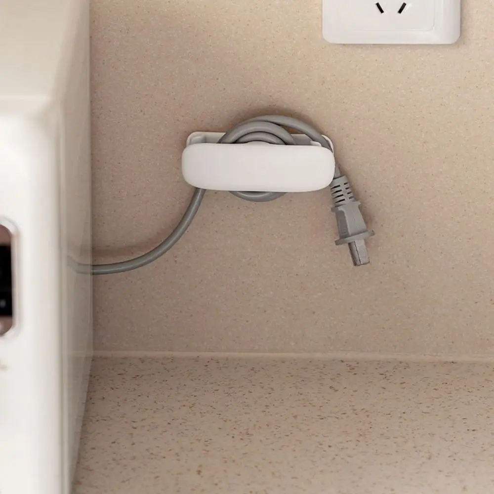 2 PCS 실용적인 실리콘 코드 와이어 정리함 자체 접착식 랩 코드 후크 배치 랙 하이더 가전제품 스탠드 사무실