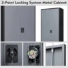 Metal Storage Cabinet with Locking Doors, Black Garage Lockable Steel Cabinets with 4 Doors and 5 Shelves for Home, Garag 6