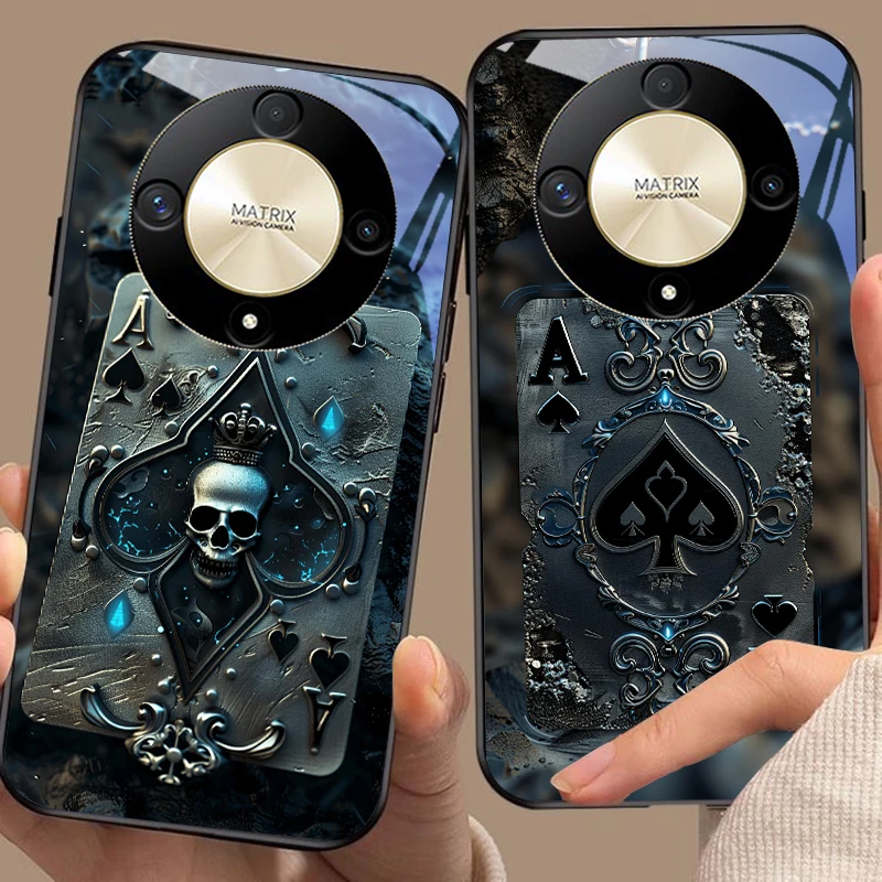 Skeleton Pendant Tempered Glass Phone Case