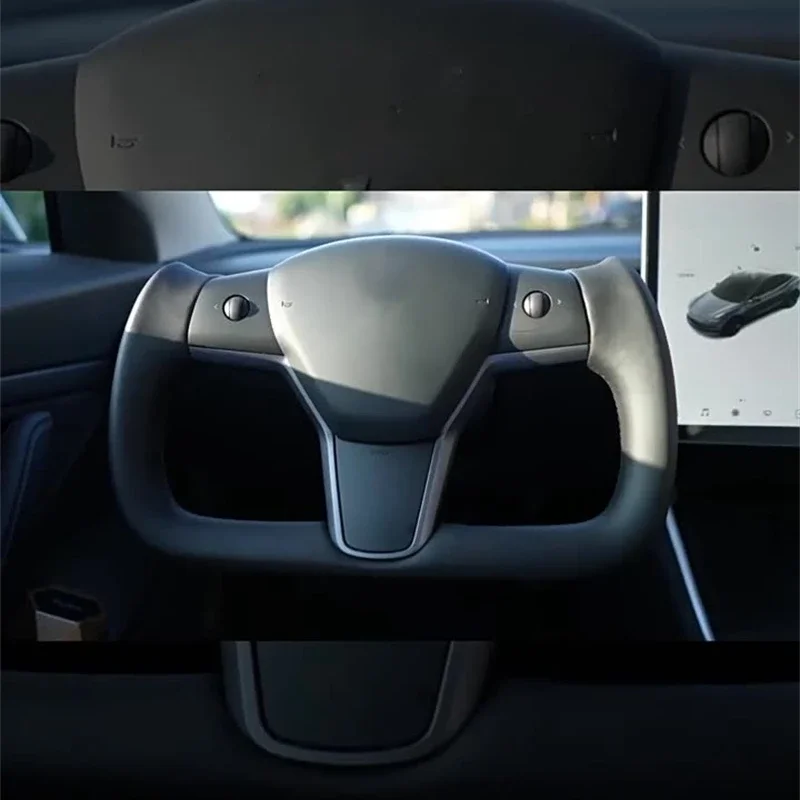 

Car Steering Wheel Heating For Tesla Model3/Y 2017-2023 Steering Wheel Carbon Fiber Suede Leather Modified Interior Accessories