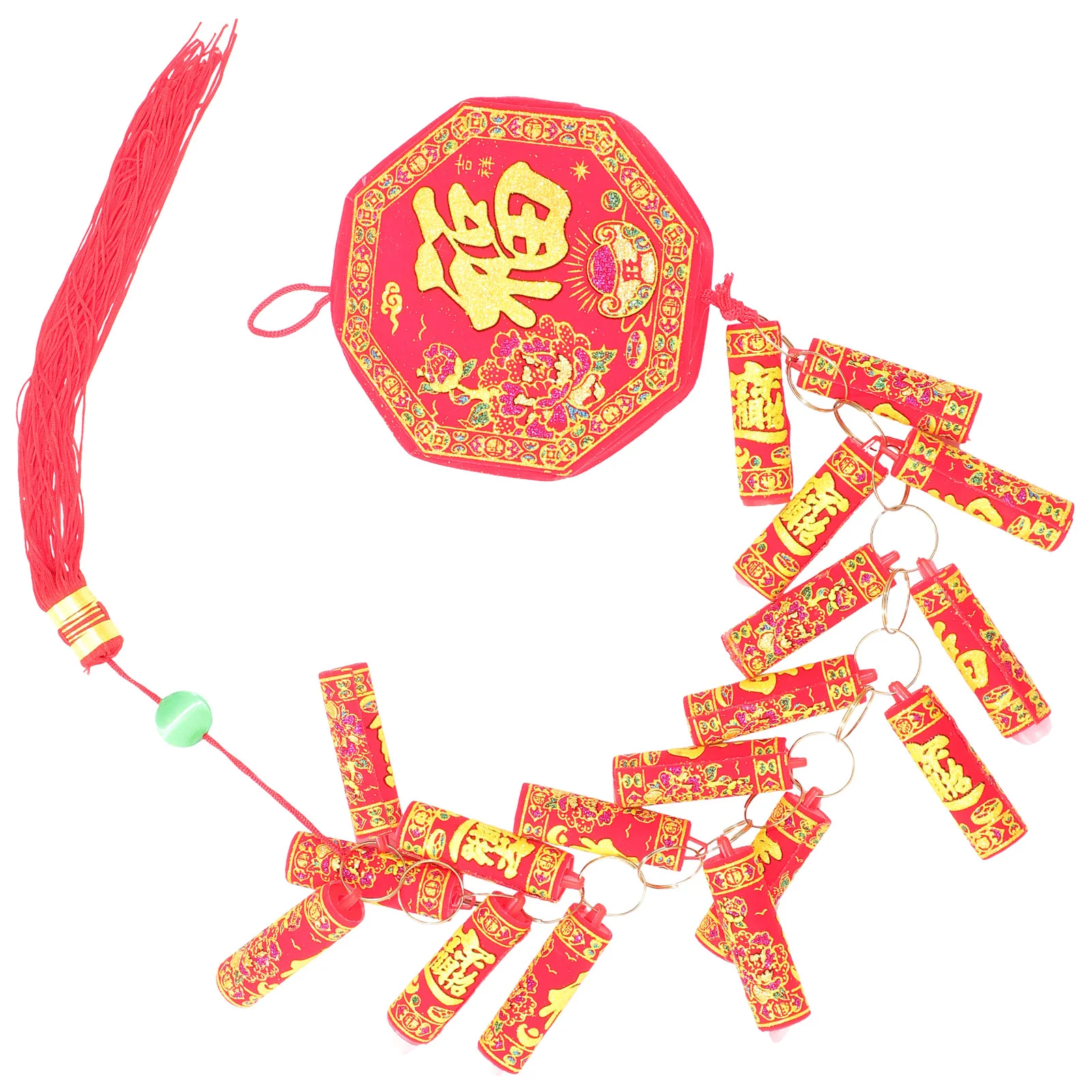 

Chinese New Year Hanging Decoration Electric Firecrackers Ornament Sound Traditional Red Lucky Oriental Pendant Spring Festival