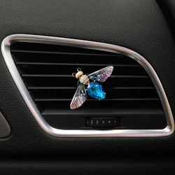 Shiny Rhinestone Dragonfly Car Air Freshener Clip (Blue Bee)