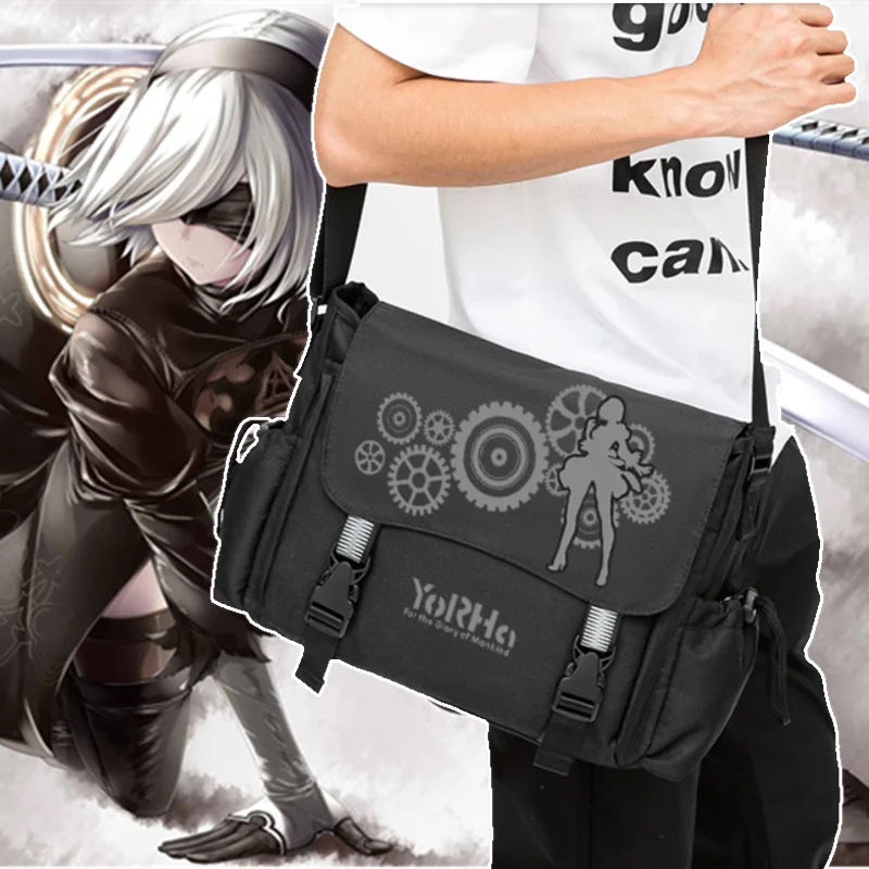 

Anime NieR:Automata 2B Oxford Satchel Shoulder Bag Fashion Women Men Student Schoolbag Messenger Bag Casual ZipperLaptop Bag