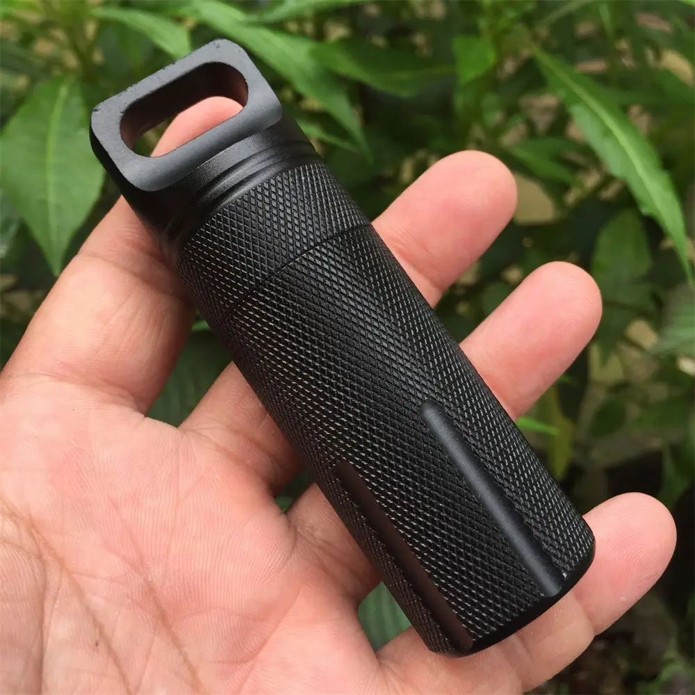 Outdoor Aluminium EDC Überleben Kit Wasserdichte Dichtung Flasche Kapsel/Pille Luftdichten Fall Outdoor Werkzeuge Kapsel Halter Lagerung – Detail 6