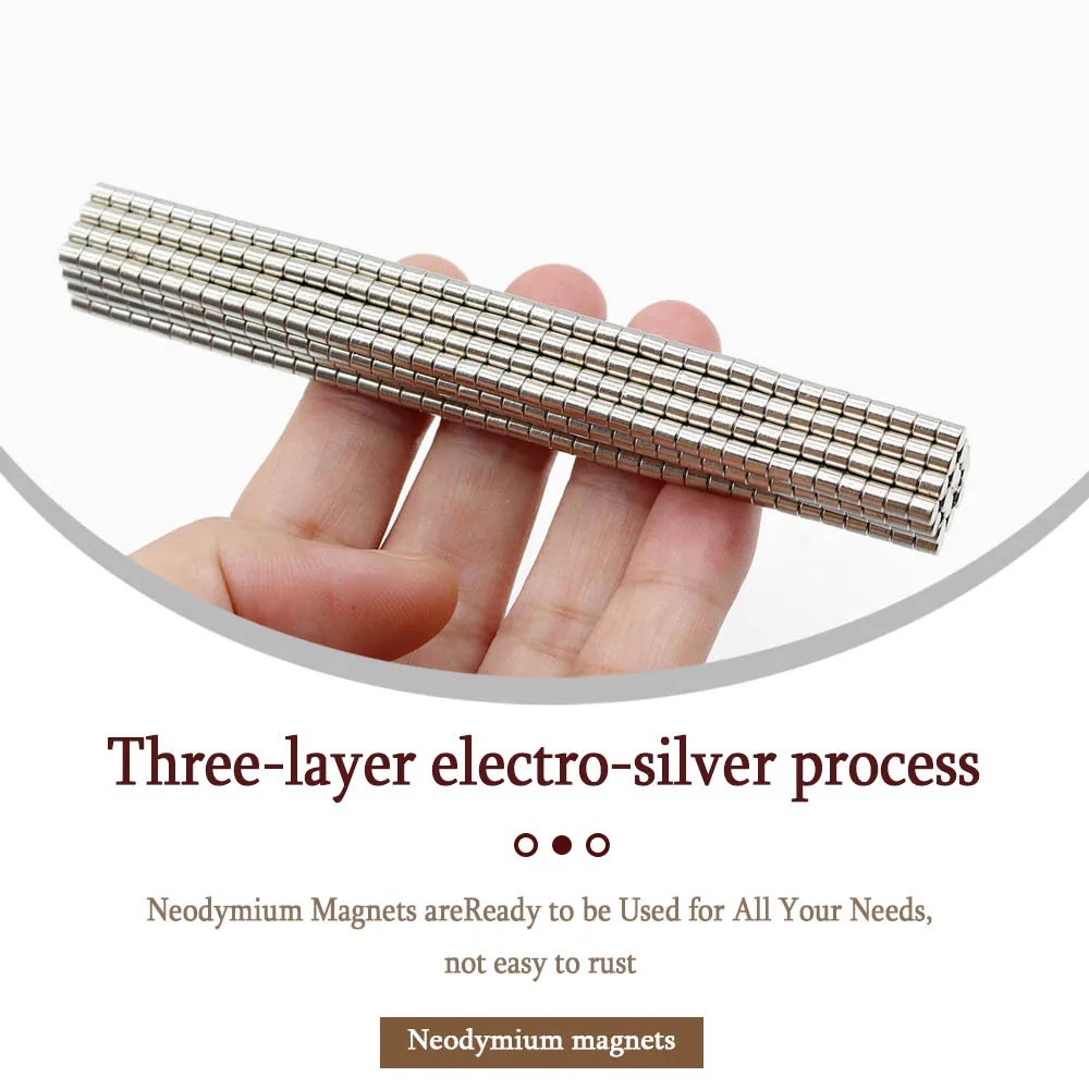 3mmx3mm Superstarker Runder Neodym-Magnet Leistungsstarke Magnete N35 Kleiner Permanenter Magnetischer NdFeB Kühlschrankmagnet 3x3 – Detail 3