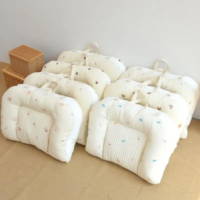 new-ins-korean-newborn-pure-cotton-quilted-carrying-type-two-sided-mattress-mattress-3d-breathable-mesh-cushion