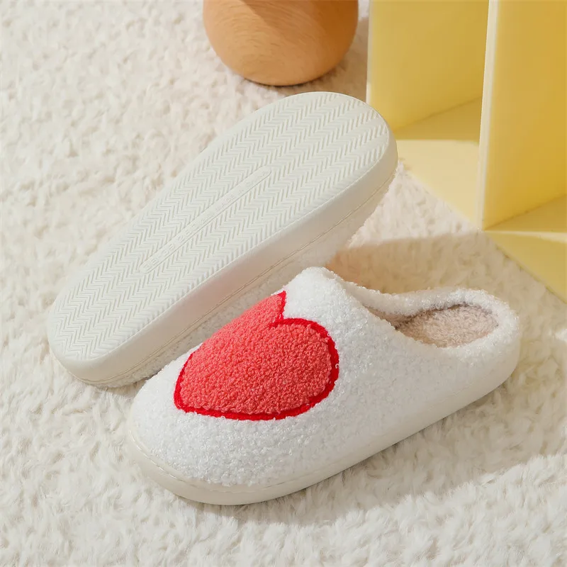 Autumn Winter Women Indoor Slippers Man Cotton Non-Slip Soft Warm Slides Home Shoes Couple Female Simple Plush Slipper 6