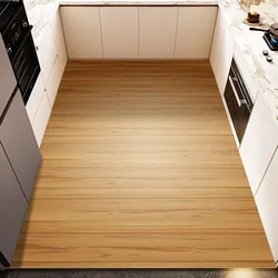 Kitchen Rug PVC Imitation Wood Grain Floor Mats Oil-proof Non-slip Waterproof Leather Carpet Home Mat Alfombra Cocina 주방바닥매트